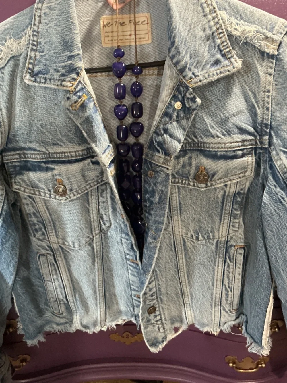 We The Free Indira Distressed Jean jacket - Picture 2 of 5